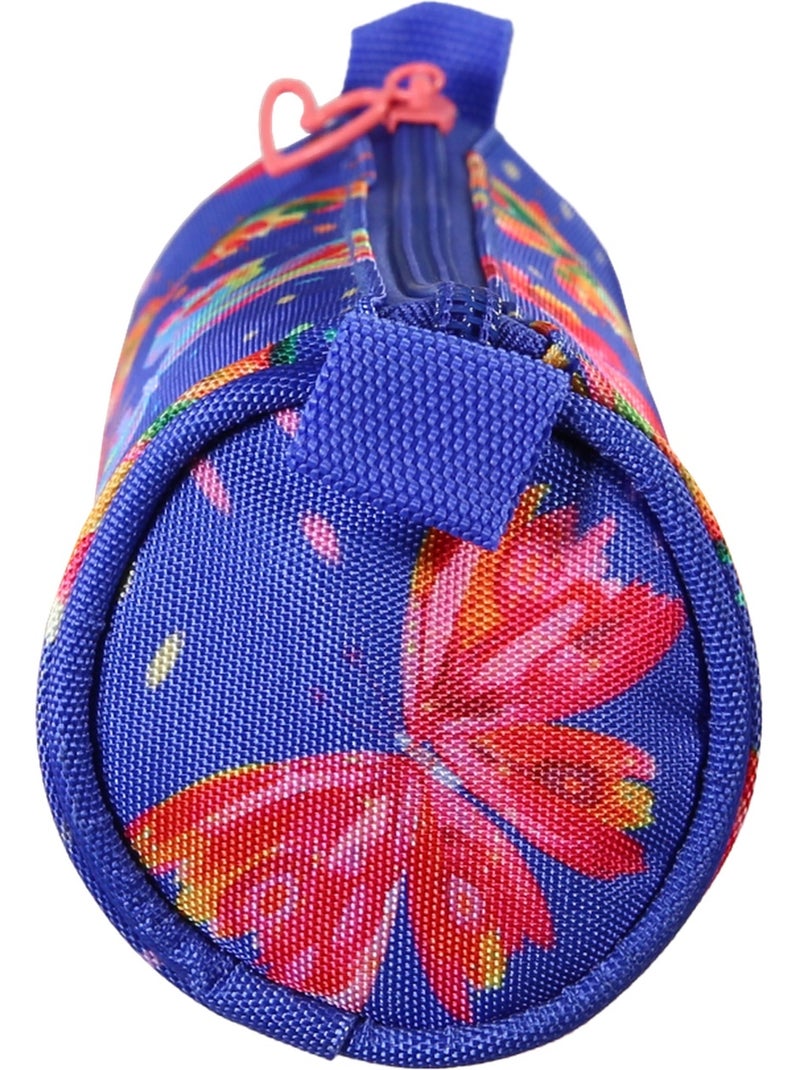 Trousse ronde scolaire fille 1 compartiment ETTAVEE Fly With Me bleu multicolore papillon Bleu Bleu - Kiabi