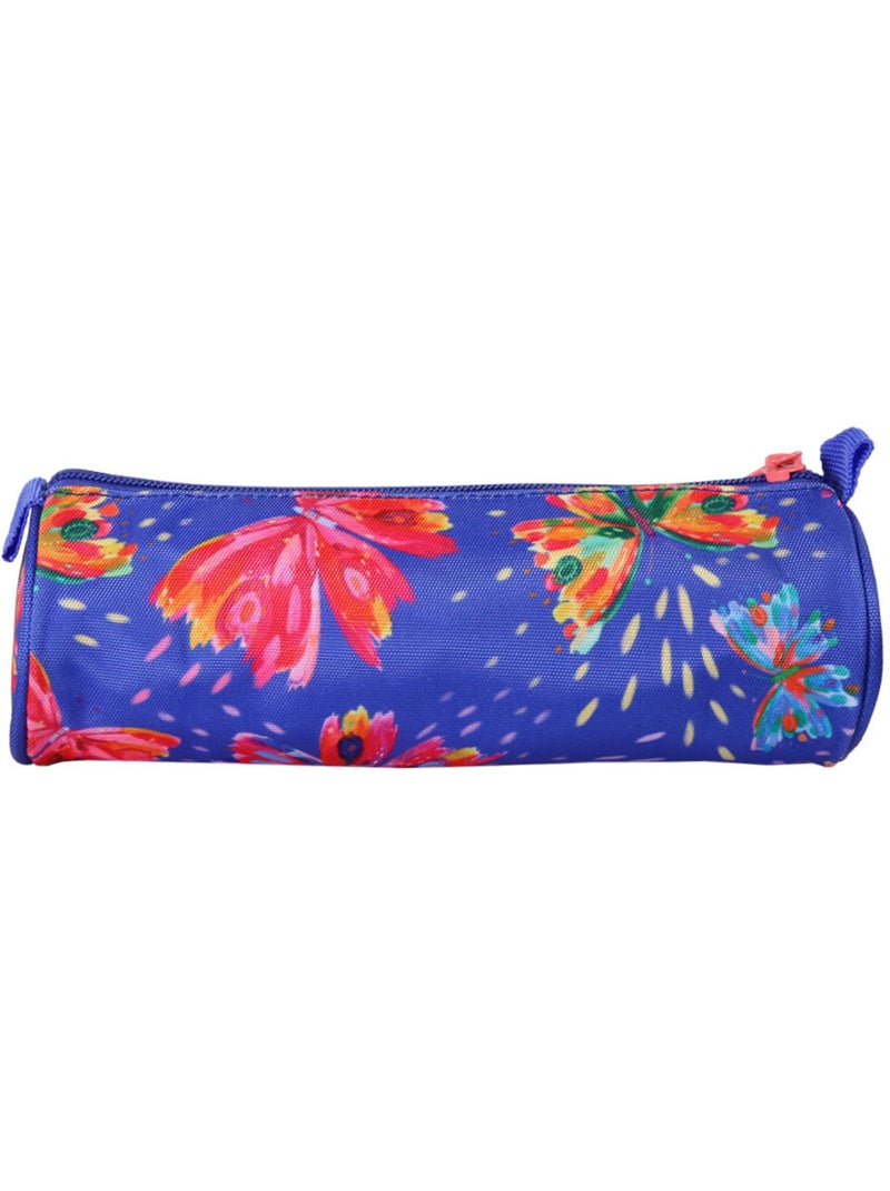 Trousse ronde scolaire fille 1 compartiment ETTAVEE Fly With Me bleu multicolore papillon Bleu Bleu - Kiabi