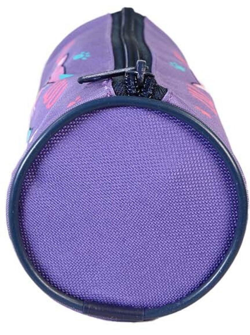 Trousse ronde scolaire fille LILI LOU violette 1 compartiment Violet - Kiabi