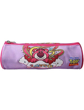 Trousse ronde scolaire fille TOY STORY rose 1 compartiment