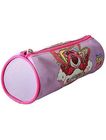 Trousse ronde scolaire fille TOY STORY rose 1 compartiment