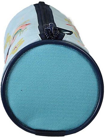 Trousse ronde scolaire fille VAIANA bleue 1 compartiment zippé