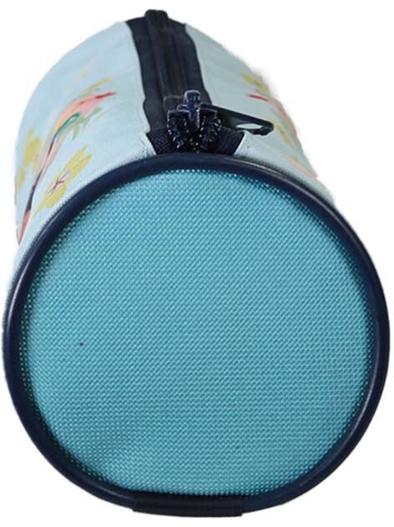 Trousse ronde scolaire fille VAIANA bleue 1 compartiment zippé Bleu - Kiabi