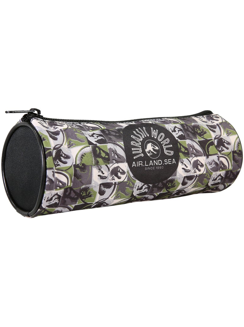 Trousse ronde scolaire garçon JURASSIC WORLD vert noir 1 compartiment zippé Blanc / Noir / Vert - Kiabi