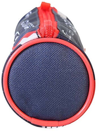 Trousse ronde scolaire garçon PHILEAS Voiture bleu rouge 1 compartiment zippé