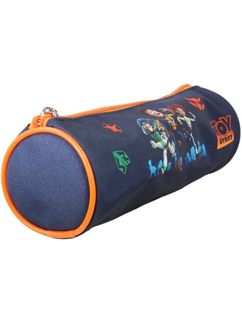 Trousse ronde scolaire garçon TOY STORY bleu orange 1 compartiment - Kiabi