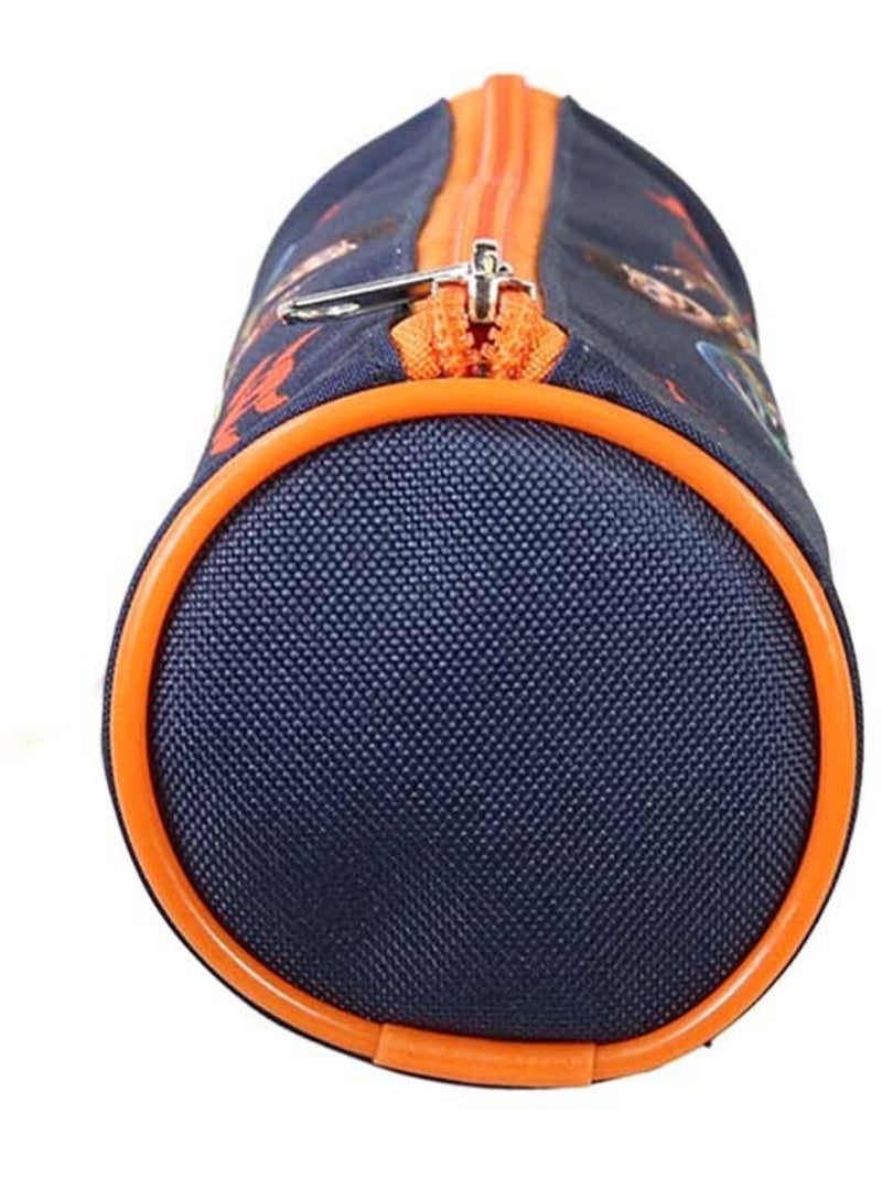 Trousse ronde scolaire garçon TOY STORY bleu orange 1 compartiment Bleu marine/Orange fluo - Kiabi