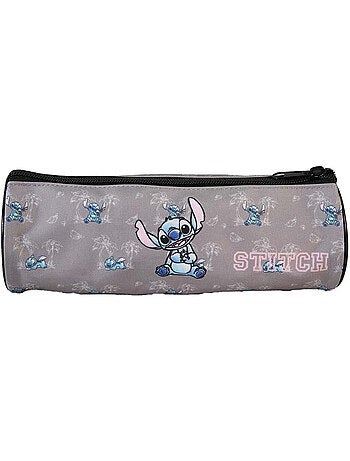 Trousse ronde scolaire STITCH grise 1 compartiment