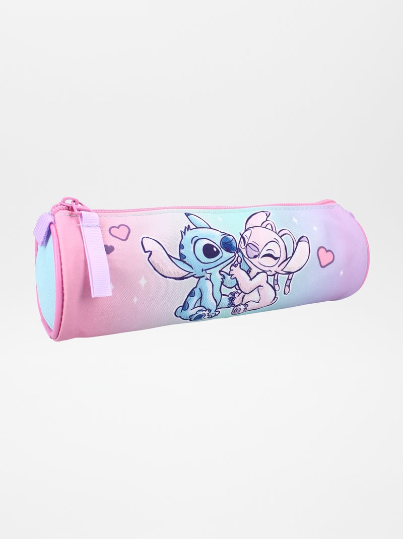 Trousse ronde 'Stitch' Bleu/Rose - Kiabi