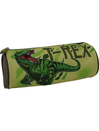 Trousse ronde t-rex en tissu synthétique