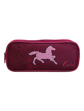 Trousse scolaire 2 compartiments Cybel Cheval Licorne Violette Bagtrotter