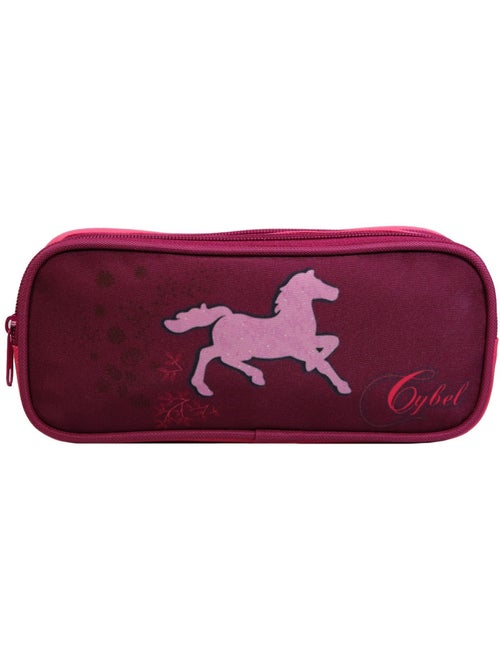Trousse scolaire 2 compartiments Cybel Cheval Licorne Violette Bagtrotter - Kiabi
