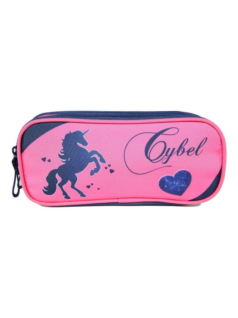 Trousse scolaire 2 compartiments Cybel Cheval/Licorne Rose et bleue marine Bagtrotter Rose - Kiabi