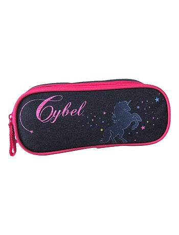 Trousse scolaire 2 compartiments Cybel Marine et Rose