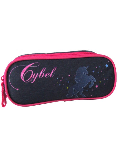 Trousse scolaire 2 compartiments Cybel Marine et Rose - Kiabi