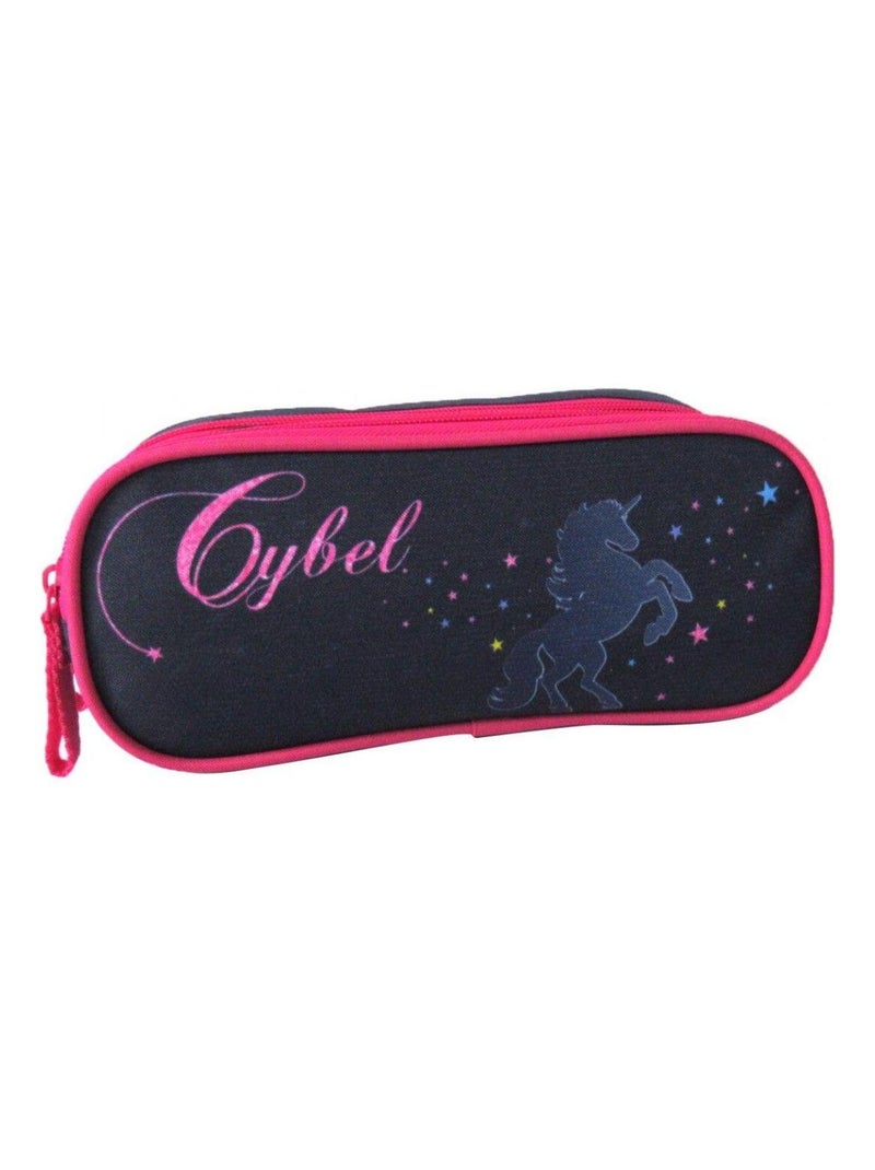 Trousse scolaire 2 compartiments Cybel Marine et Rose Bleu - Kiabi