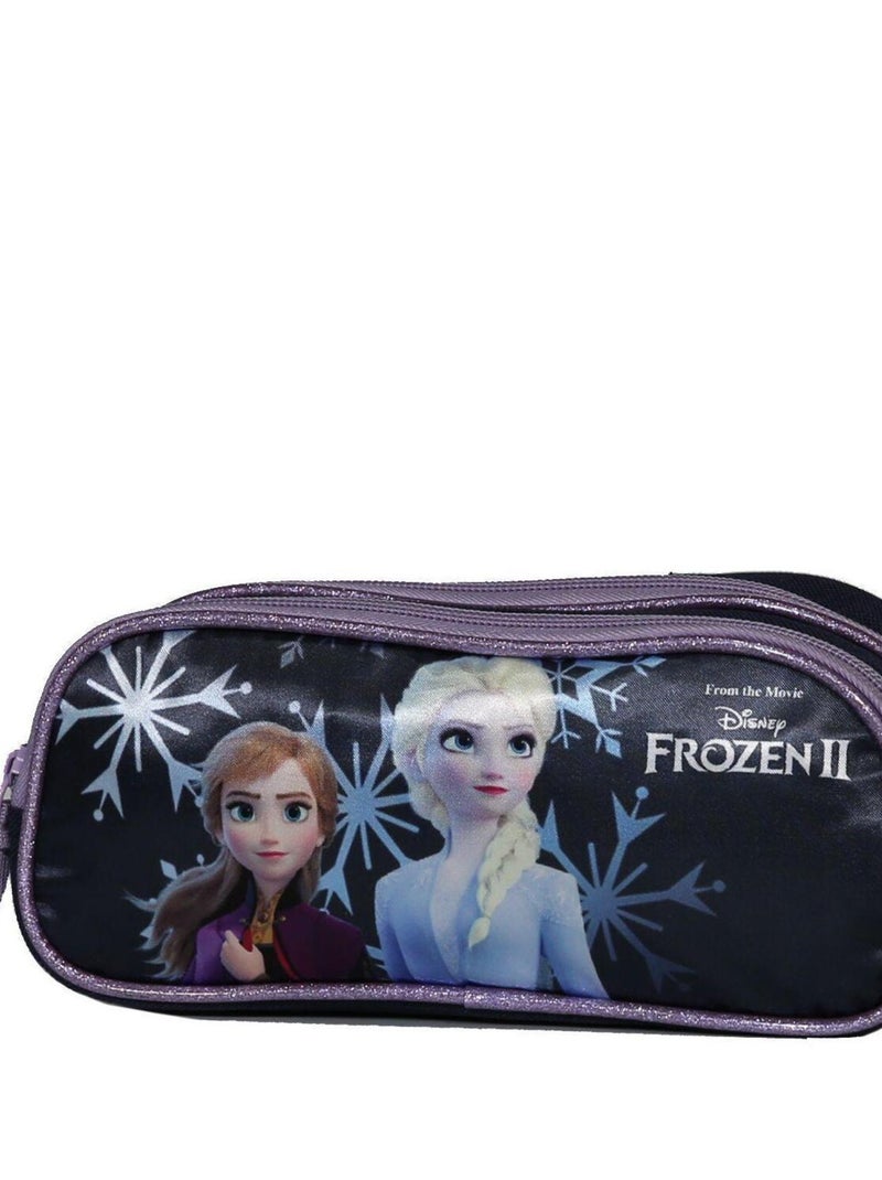 Trousse scolaire 2 compartiments Disney La Reine Des Neiges/Frozen Bleue marine Bagtrotter Bleu - Kiabi