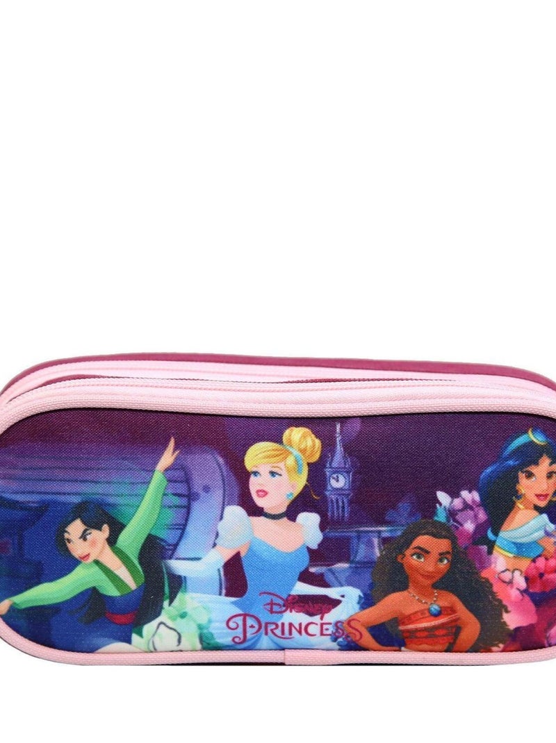 Trousse scolaire 2 compartiments Disney Princesses Violette et Rose Bagtrotter Multicolore - Kiabi