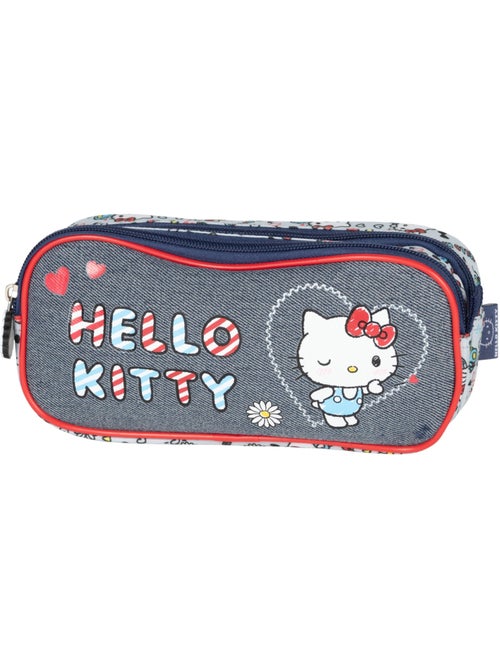 Trousse scolaire 2 compartiments HELLO KITTY Kiss Kiss gris rouge - Kiabi Trousse scolaire 2 compartiments HELLO KITTY Kiss Kiss gris rouge - Kiabi