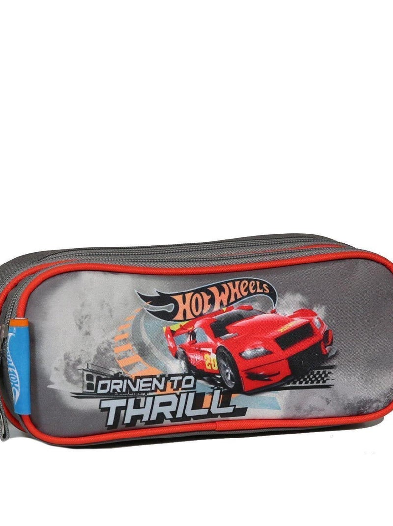 Trousse scolaire 2 compartiments Hot Wheels Voiture Grise Bagtrotter Gris - Kiabi