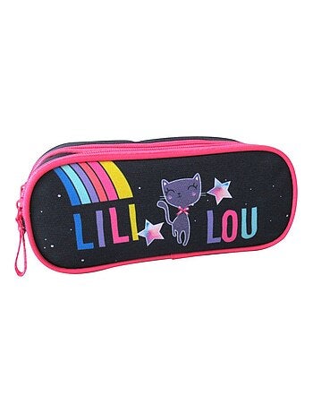 Trousse scolaire 2 compartiments Lililou Bleu marine