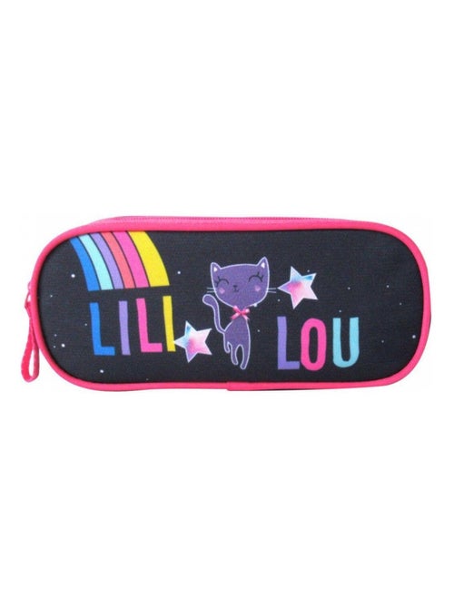 Trousse scolaire 2 compartiments Lililou Bleu marine - Kiabi