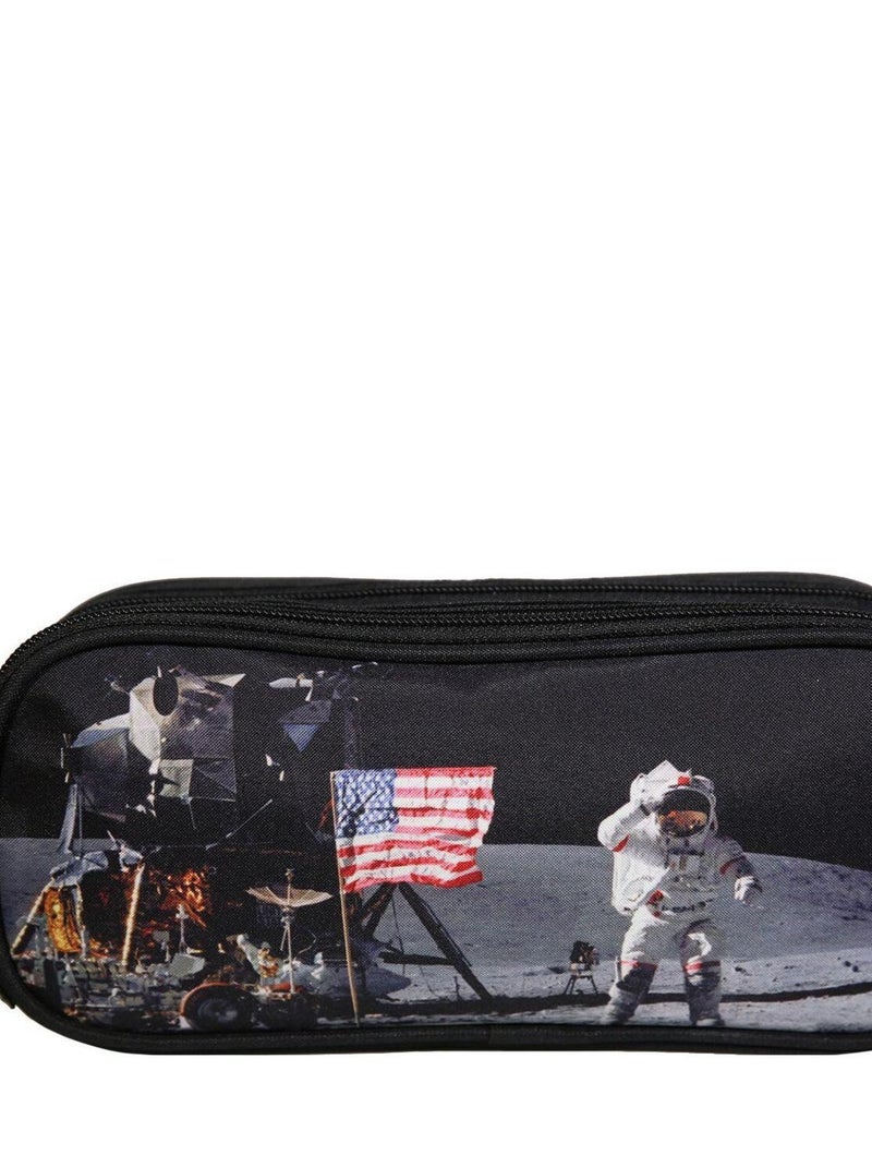 Trousse scolaire 2 compartiments Nasa Astronaute Noire Bagtrotter Noir - Kiabi