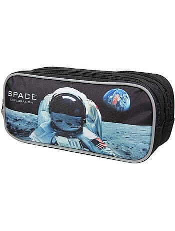 Trousse scolaire 2 compartiments Nasa Astronaute Noire Bagtrotter