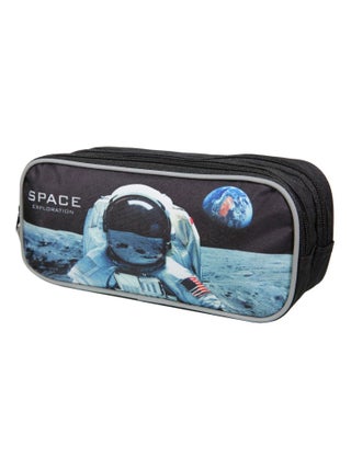 Trousse scolaire 2 compartiments Nasa Astronaute Noire Bagtrotter