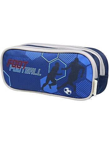 Trousse scolaire 2 compartiments Phileas Football Bleue Bagtrotter