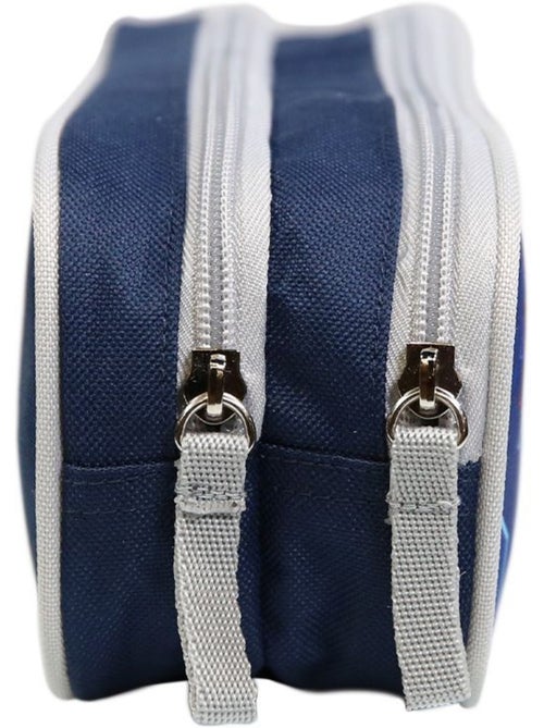 Trousse scolaire 2 compartiments Phileas Football Bleue Bagtrotter - Kiabi