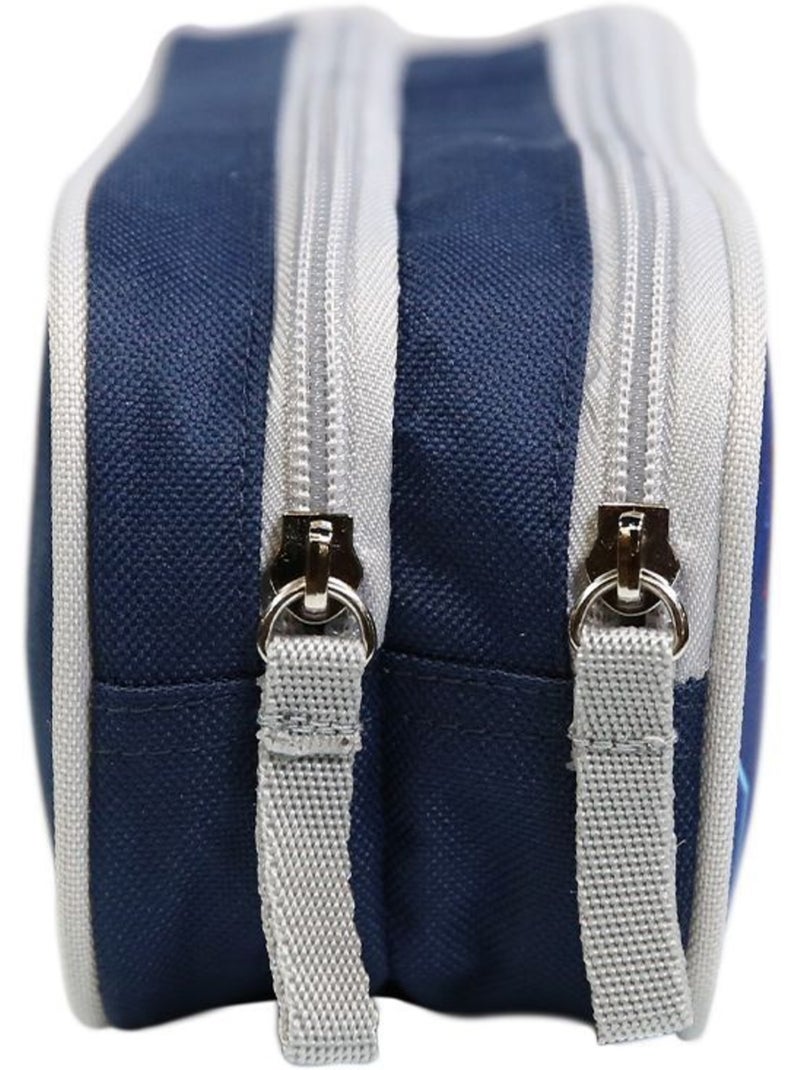 Trousse scolaire 2 compartiments Phileas Football Bleue Bagtrotter Bleu - Kiabi