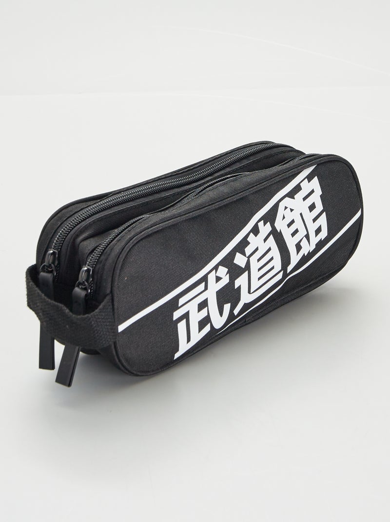 Trousse scolaire à double compartiment Noir - Kiabi