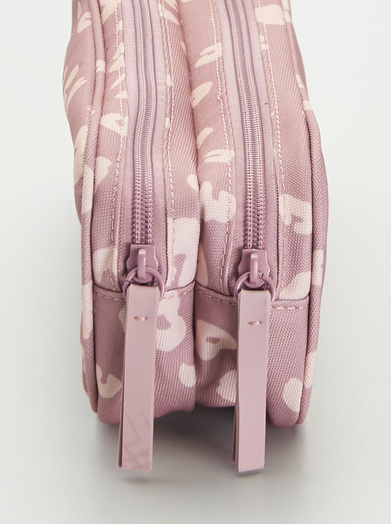 Trousse scolaire à double compartiment Rose léopard - Kiabi