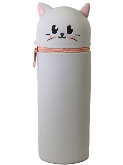 Trousse scolaire cylindrique fille 1 compartiment Chat gris - Kiabi Trousse scolaire cylindrique fille 1 compartiment Chat gris - Kiabi