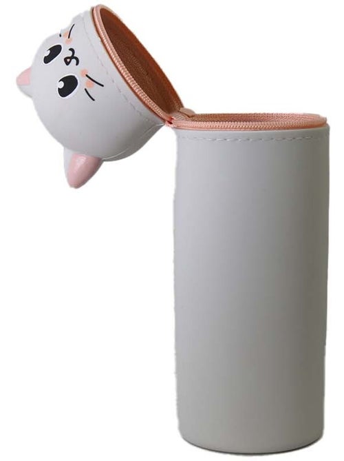 Trousse scolaire cylindrique fille 1 compartiment Chat gris - Kiabi Trousse scolaire cylindrique fille 1 compartiment Chat gris - Kiabi