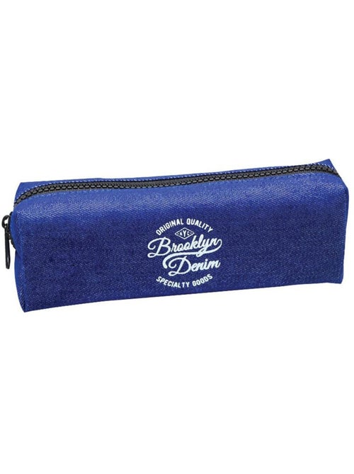Trousse scolaire denim CTM 20 cm à fermeture zippée Brooklyn - Kiabi