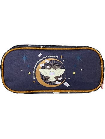 Trousse scolaire enfant 2 compartiments HARRY POTTER bleu marine doré