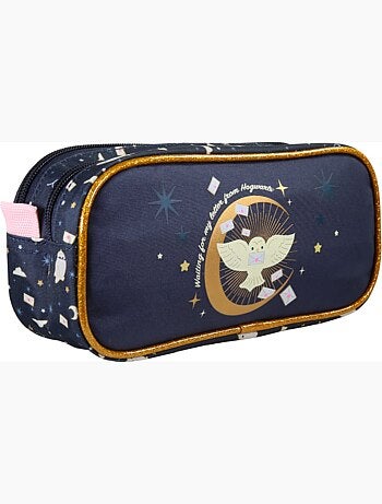 Trousse scolaire enfant 2 compartiments HARRY POTTER bleu marine doré