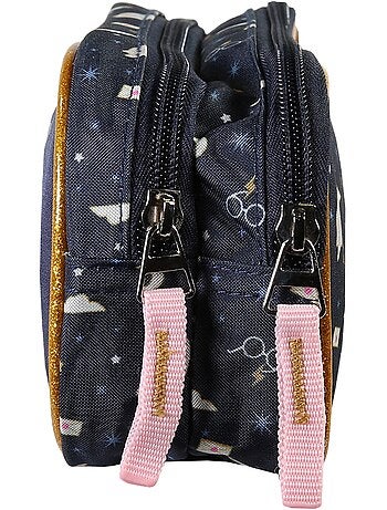 Trousse scolaire enfant 2 compartiments HARRY POTTER bleu marine doré