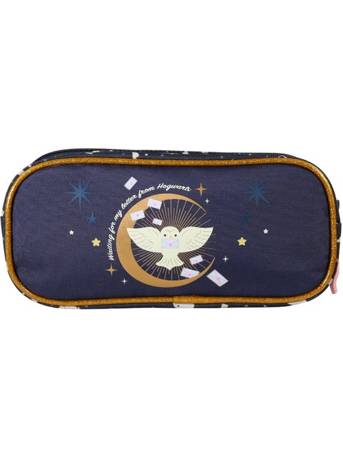 Trousse scolaire enfant 2 compartiments HARRY POTTER bleu marine doré - Kiabi