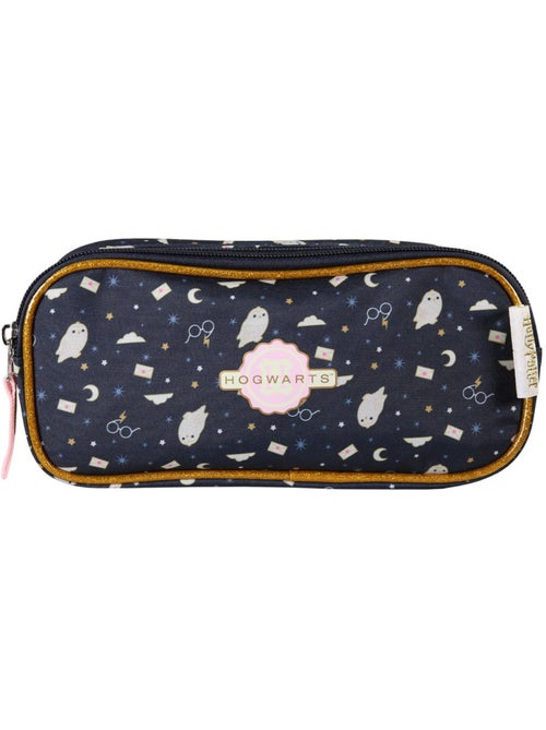 Trousse scolaire enfant 2 compartiments HARRY POTTER bleu marine doré - Kiabi