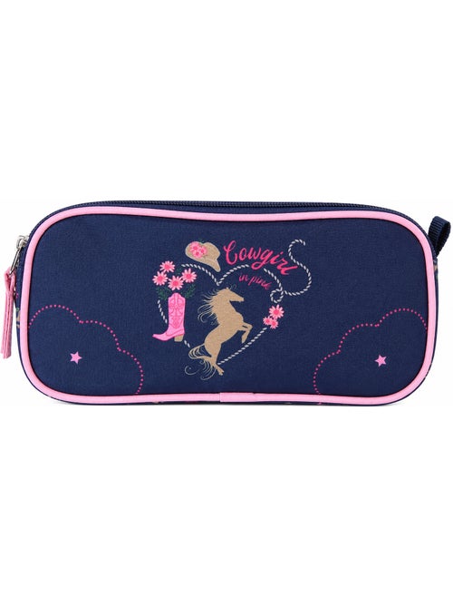 Trousse scolaire enfant double compartiment STALLA BIANCA Cow Girl bleue - Kiabi Trousse scolaire enfant double compartiment STALLA BIANCA Cow Girl bleue - Kiabi