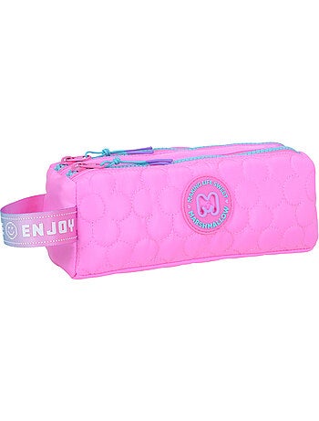 Trousse scolaire fille 2 compartiments MARSHMALLOW Blush rose