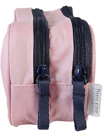 Trousse scolaire fille 2 compartiments PHILEAS Cygne bleu rose