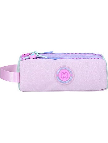 Trousse scolaire fille double compartiment MARSHMALLOW Dégradé multicolore pastel