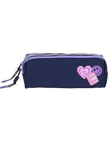 Trousse scolaire fille double compartiment MARSHMALLOW Glimmed bleu nuit