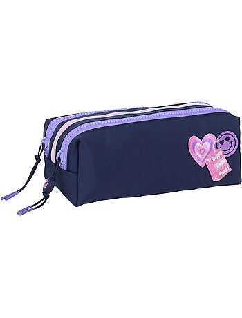 Trousse scolaire fille double compartiment MARSHMALLOW Glimmed bleu nuit