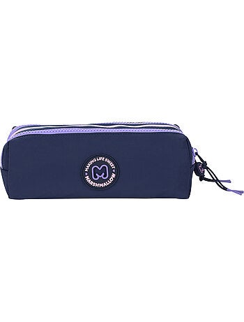 Trousse scolaire fille double compartiment MARSHMALLOW Glimmed bleu nuit