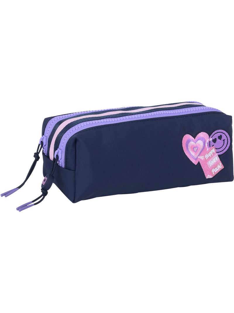 Trousse scolaire fille double compartiment MARSHMALLOW Glimmed bleu nuit Bleu nuit - Kiabi